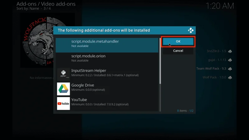 Wolf Pack Video Addon